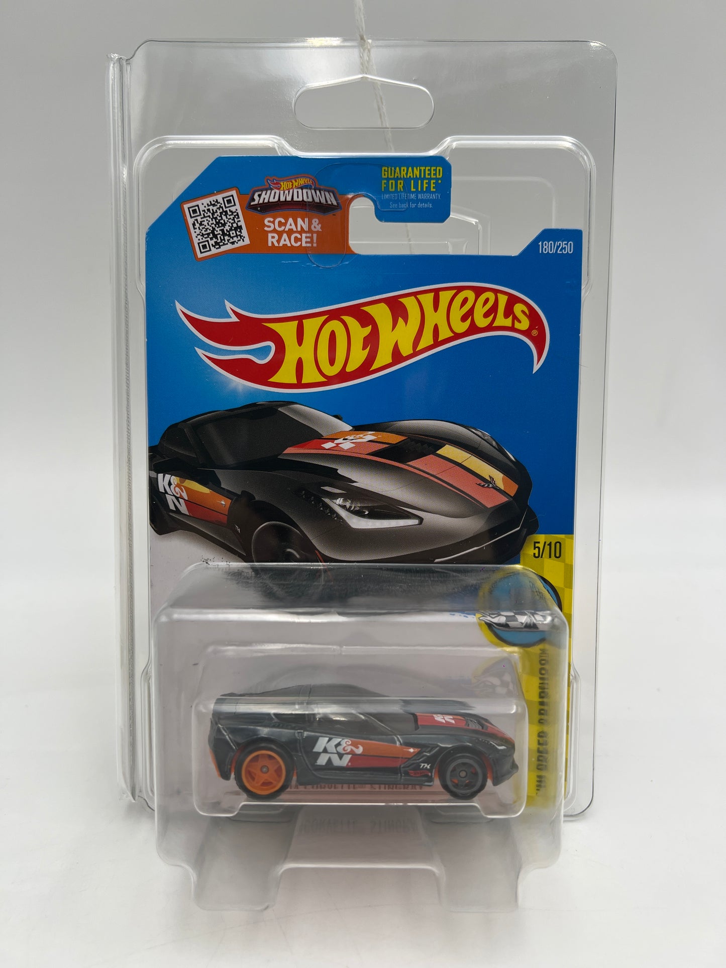 2016 Hot Wheels Super Treasure Hunt #180 14 Corvette Stingray Black K&N W/Protector