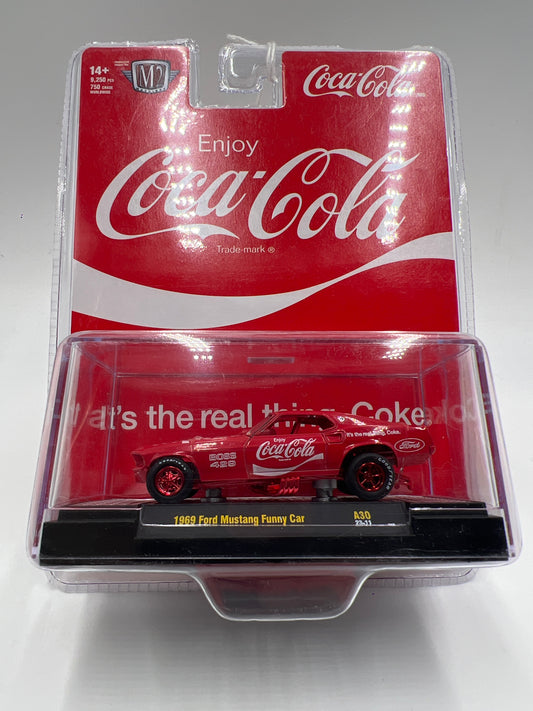M2 Machines Coca Cola CHASE 1969 Ford Mustang Funny Car Red A30