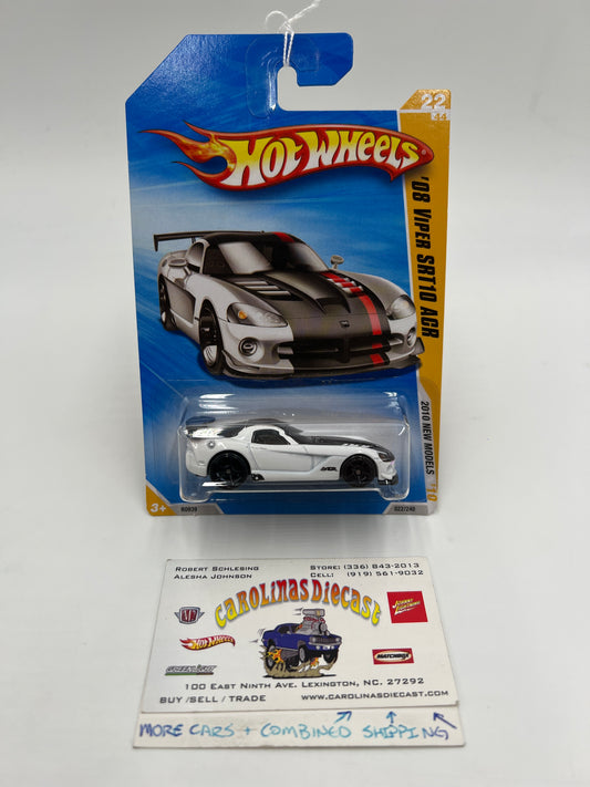2010 Hot Wheels New Models #22 08 Viper SRT10 ACR White 40A