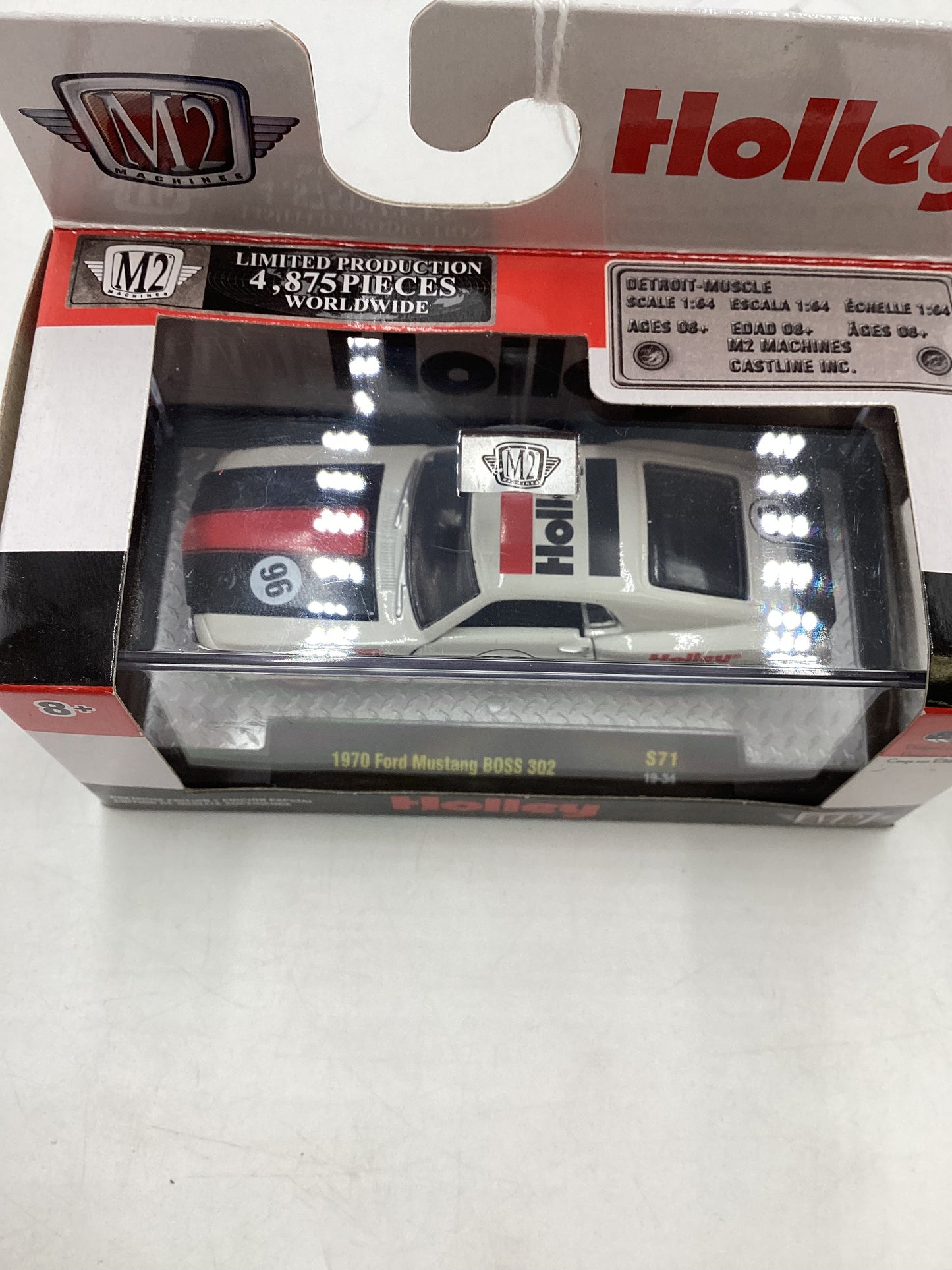 M2 Machines OReilly Exclusive Holley 1970 Ford Mustang Boss 302 White S71