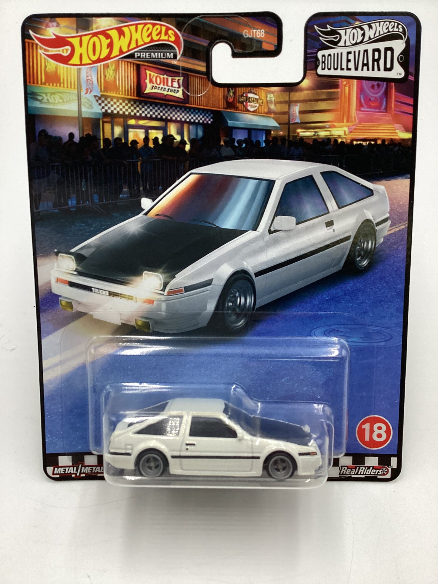 Hot Wheels Premium Boulevard #18 Toyota AE86 Sprinter Trueno White w/protector