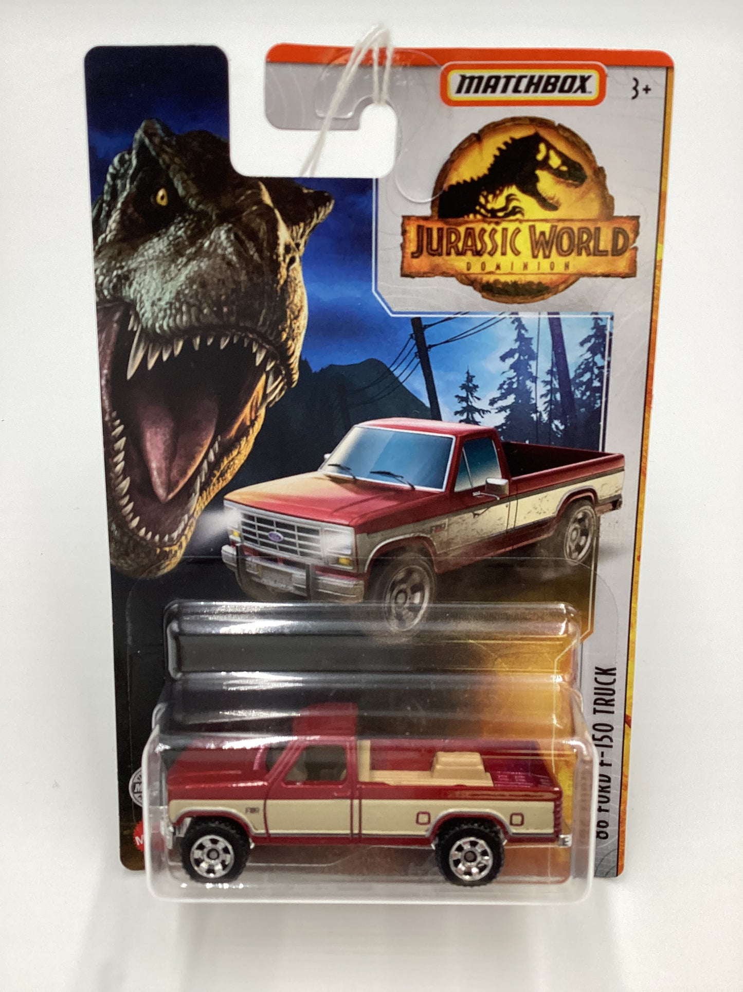 2022 Matchbox Jurassic World Dominion 86 Ford F-150 Truck Red 163D