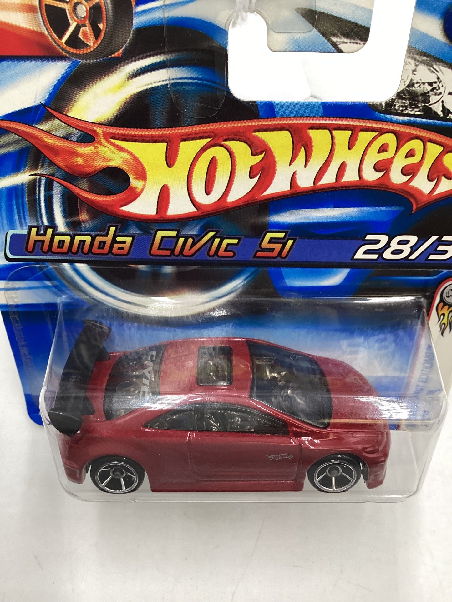 2006 Hot wheels #028 Short Card Faster Than Ever Red Honda Civic Si