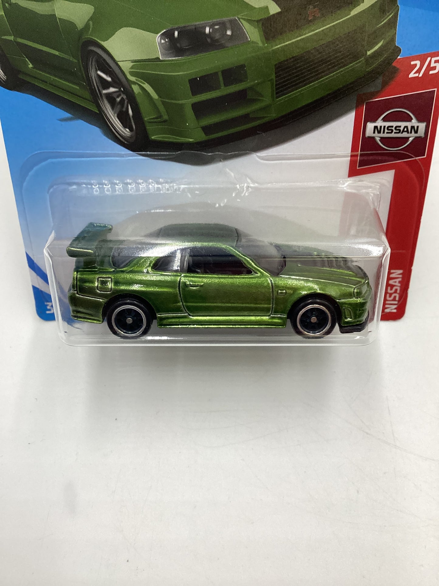 2019 Hot Wheels #045 Super Treasure Hunt Nissan Skyline GT-R BNR34 Green W/Protector