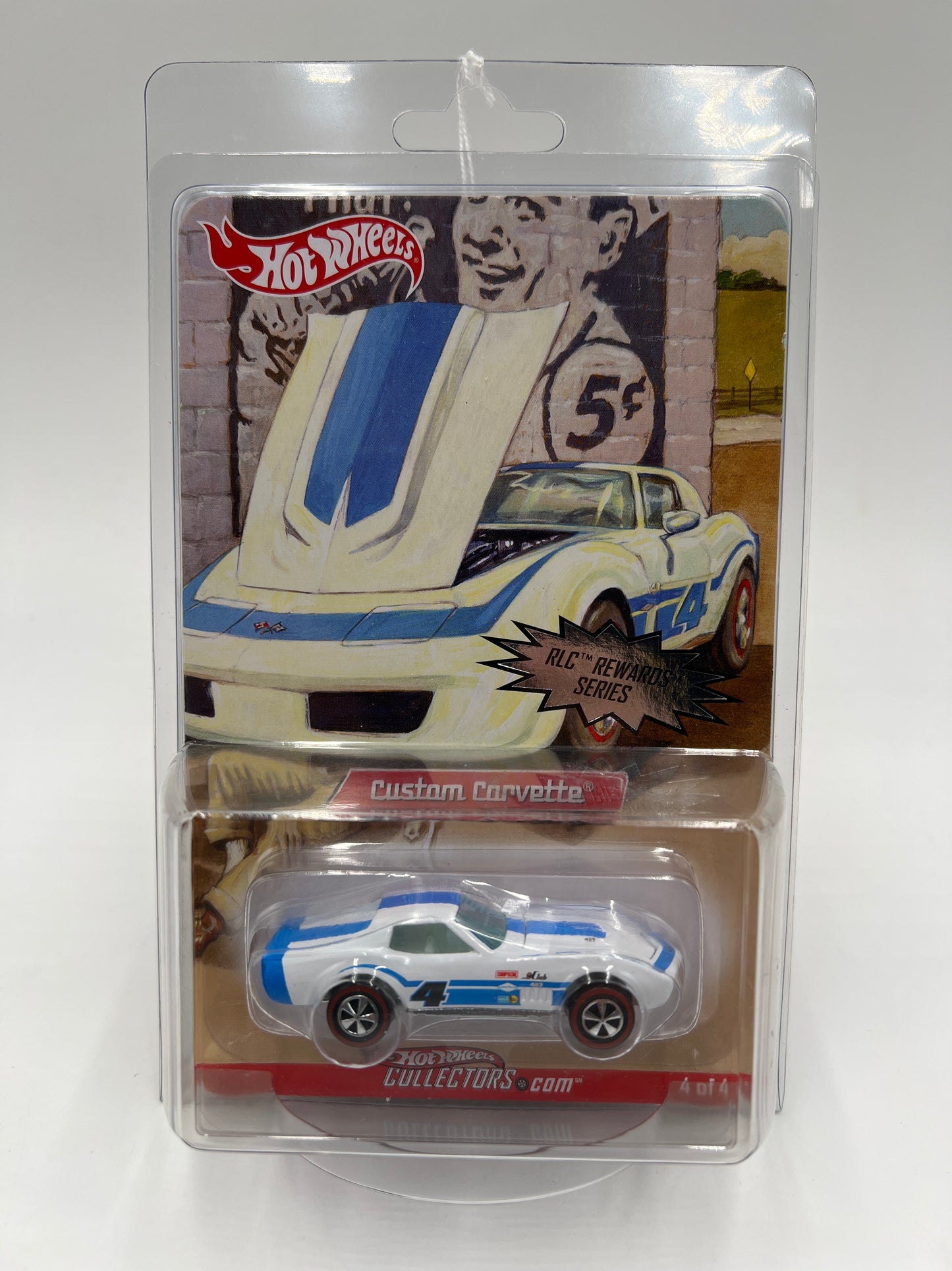 2007 Hot Wheels RLC Rewards Series #4 Custom Corvette White 2406/4981 W/Protector