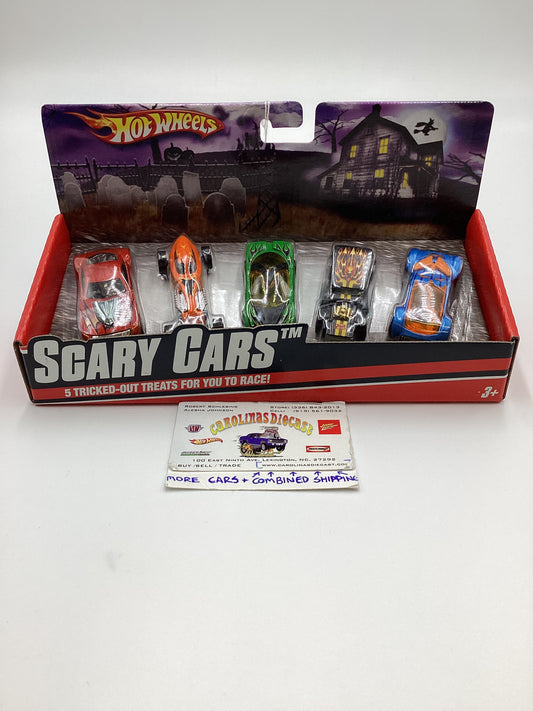 2009 Hot wheels Scary Cars 5 Car Box Set The Demon/ Sweet 16 II/ Sir Ominous/ Pontiac Banshee/ Phantom Racer