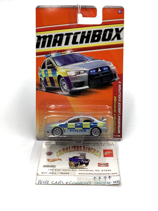 Matchbox #57 Mitsubishi Lancer Evolution X Police 213A