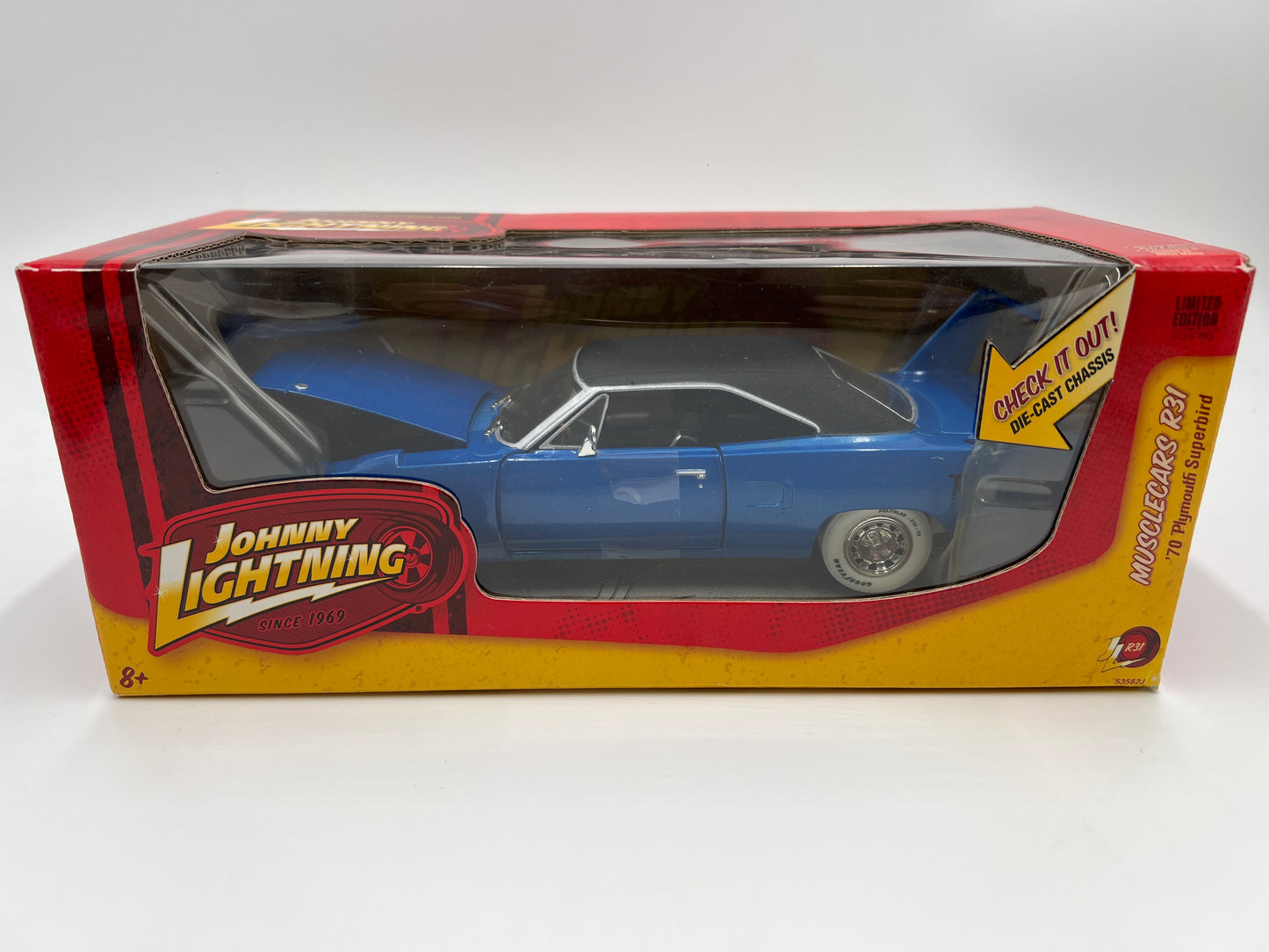 Johnny Lightning 1:24 Scale White Lightning Chase Muscle Cars R31 70 Plymouth Superbird Blue VHTF