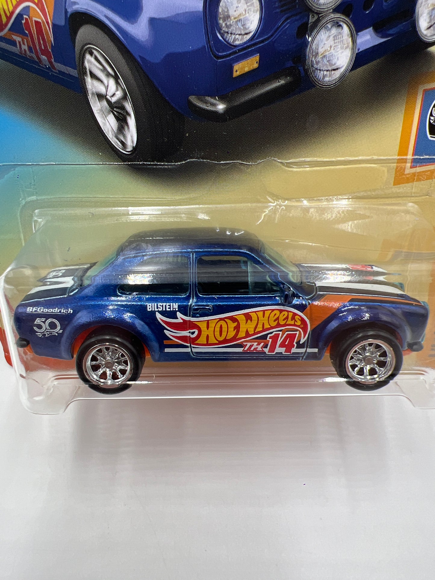 2018 Hot Wheels Super Treasure Hunt 70 Ford Escort RS1600 Blue W/Protector Card Not Perfect