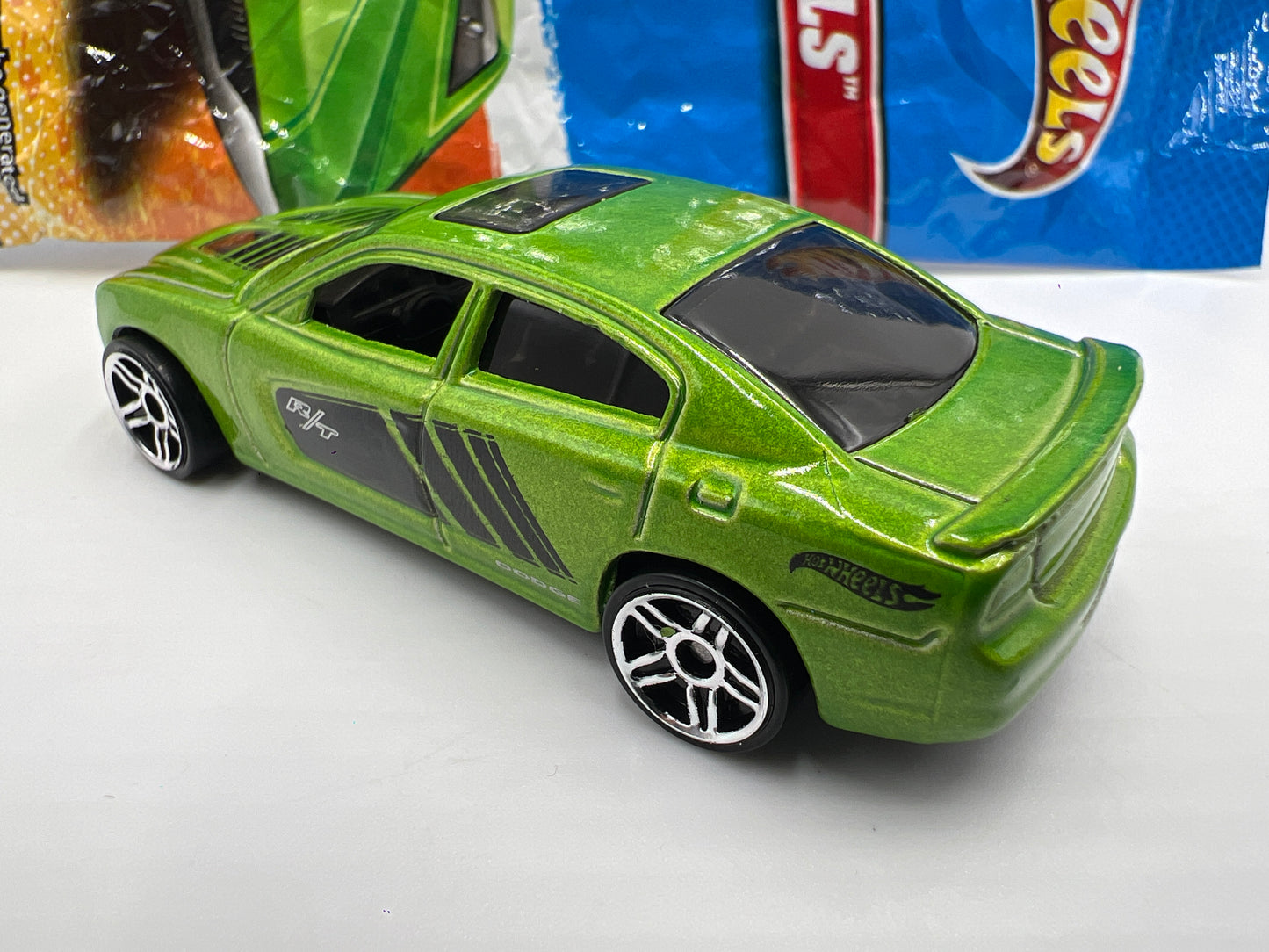 2011 Hot Wheels Mystery Models #5 11 Dodge Charger R/T Green W/Poster