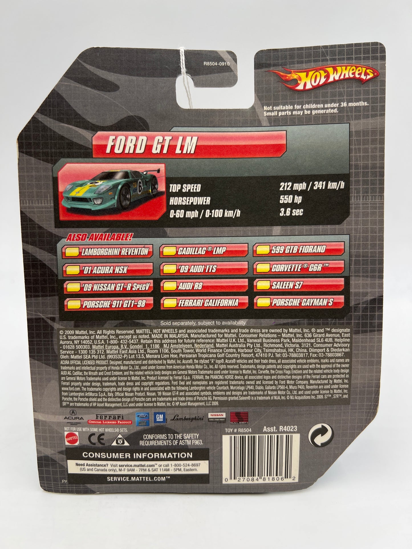 Hot Wheels Premium Speed Machines Ford GT LM Teal Card Not Perfect