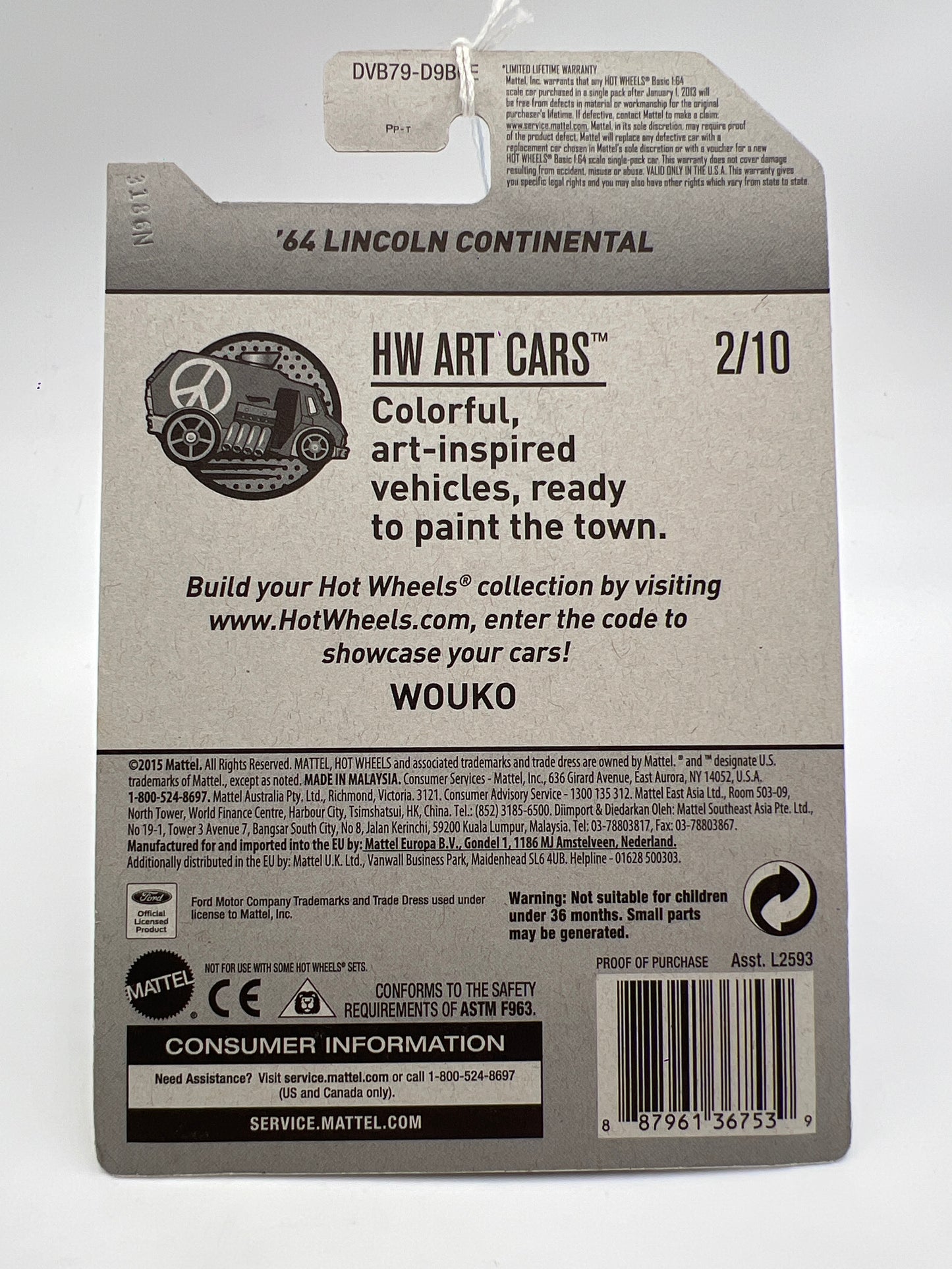 2017 Hot Wheels Art Cars #110 64 Lincoln Continental Blue 54C