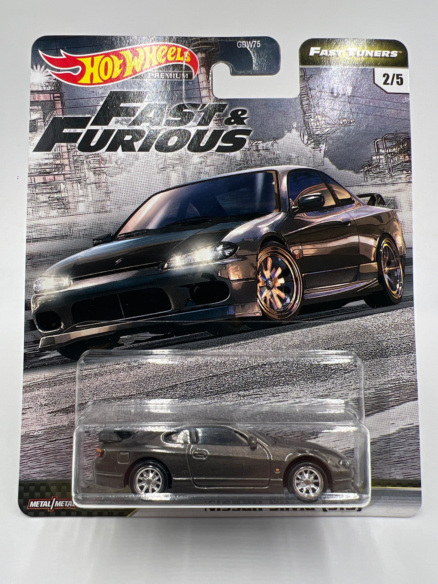 Hot Wheels Premium Fast & Furious Fast Tuners #2 Nissan Silvia S15 Gray W/Protector 2
