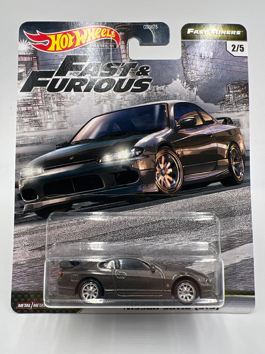 Hot Wheels Premium Fast & Furious Fast Tuners #2 Nissan Silvia S15 Gray W/Protector 2