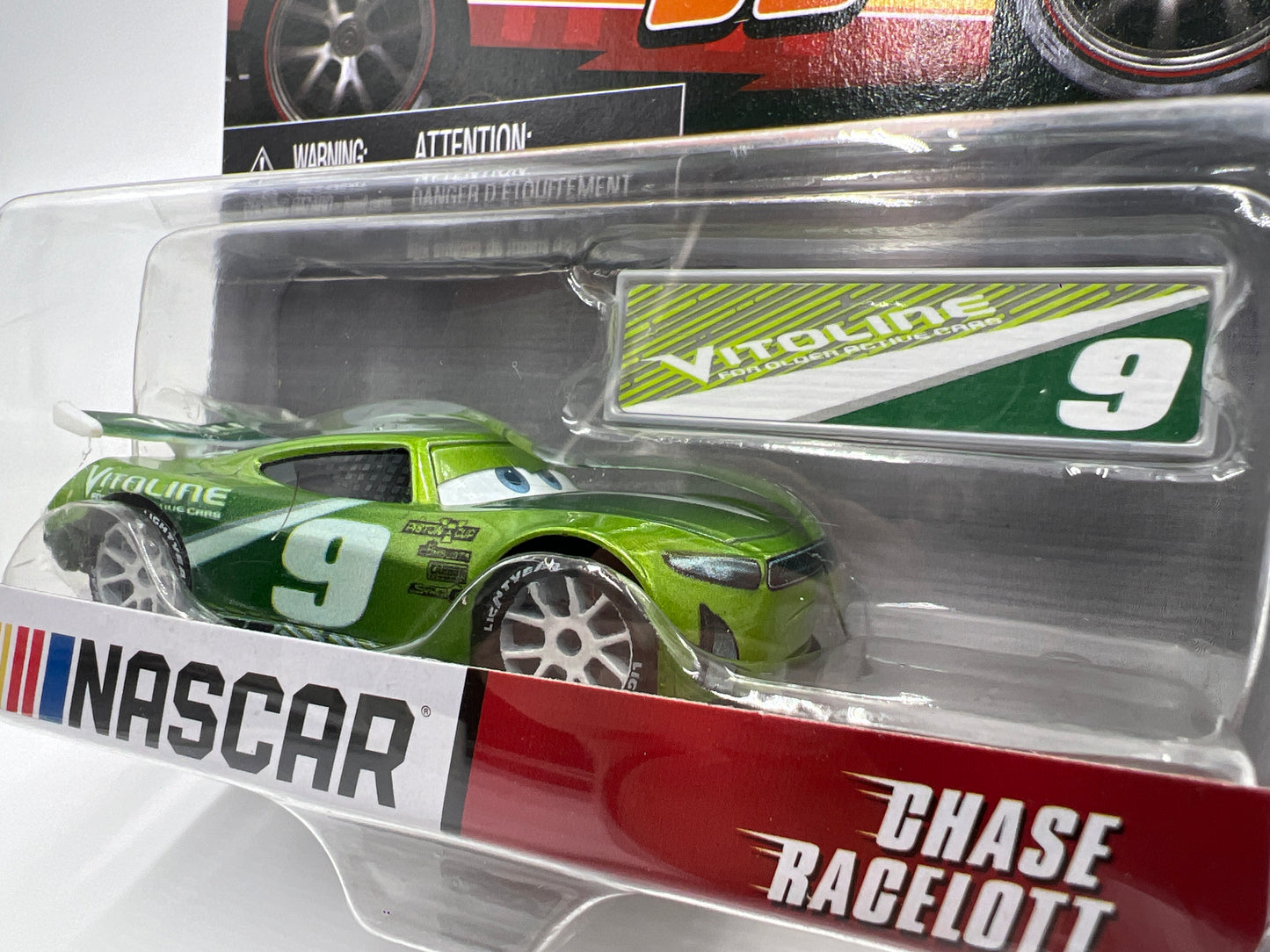 Disney Pixar Cars Nascar #9 Vitoline Chase Racelott Green 139A