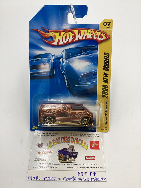 2008 Hot Wheels New Models #7 Custom 77 Dodge Van Brown 43i