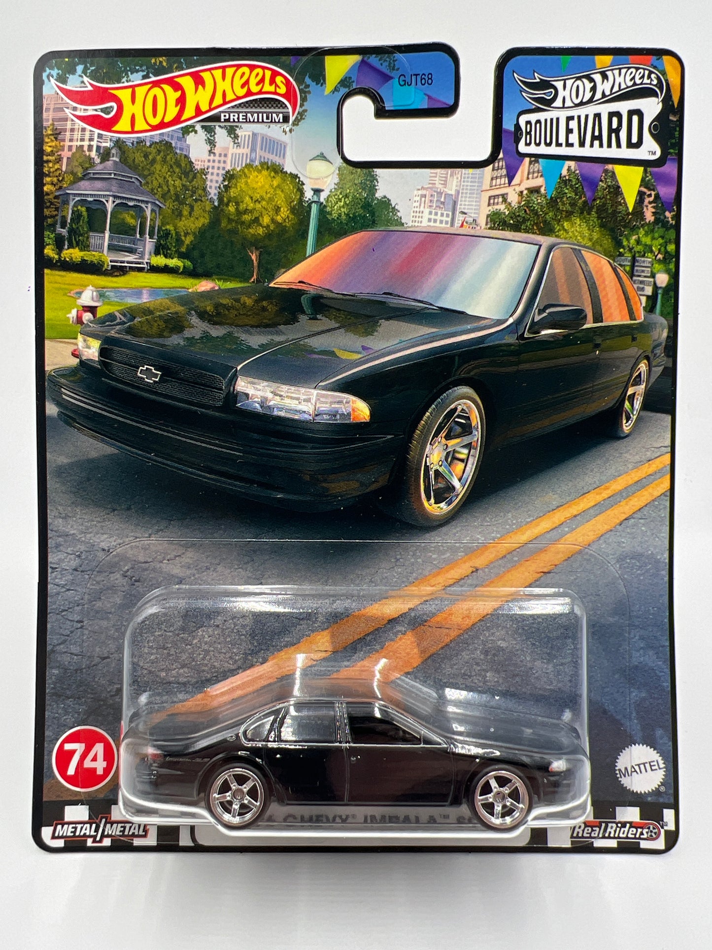 Hot Wheels Premium Boulevard #74 96 Chevy Impala SS Black W/Protector