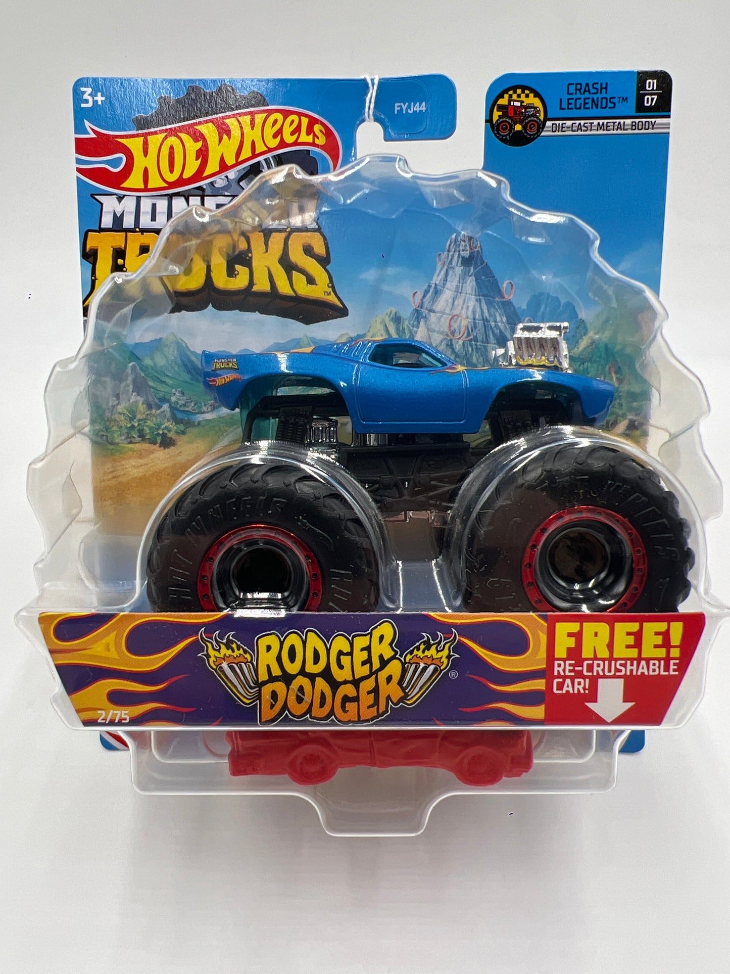 Hot Wheels Monster Trucks Crash Legends #2 Rodger Dodger Blue 129F