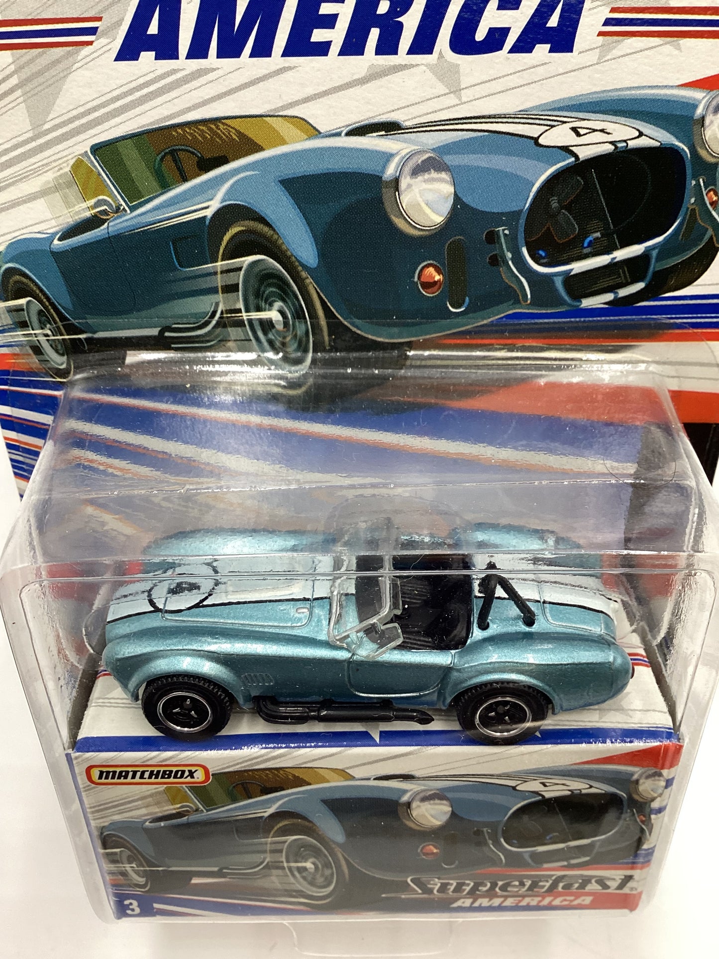 Matchbox Superfast America #3 1965 Shelby Cobra 427 S/C Light Blue