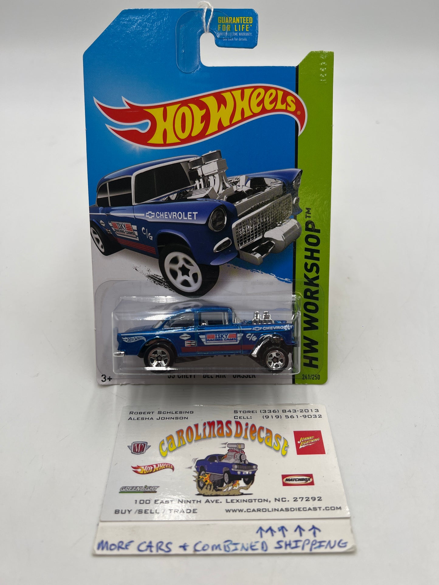 2014 Hot Wheels Workshop #241 55 Chevy Bel Air Gasser Blue 9B