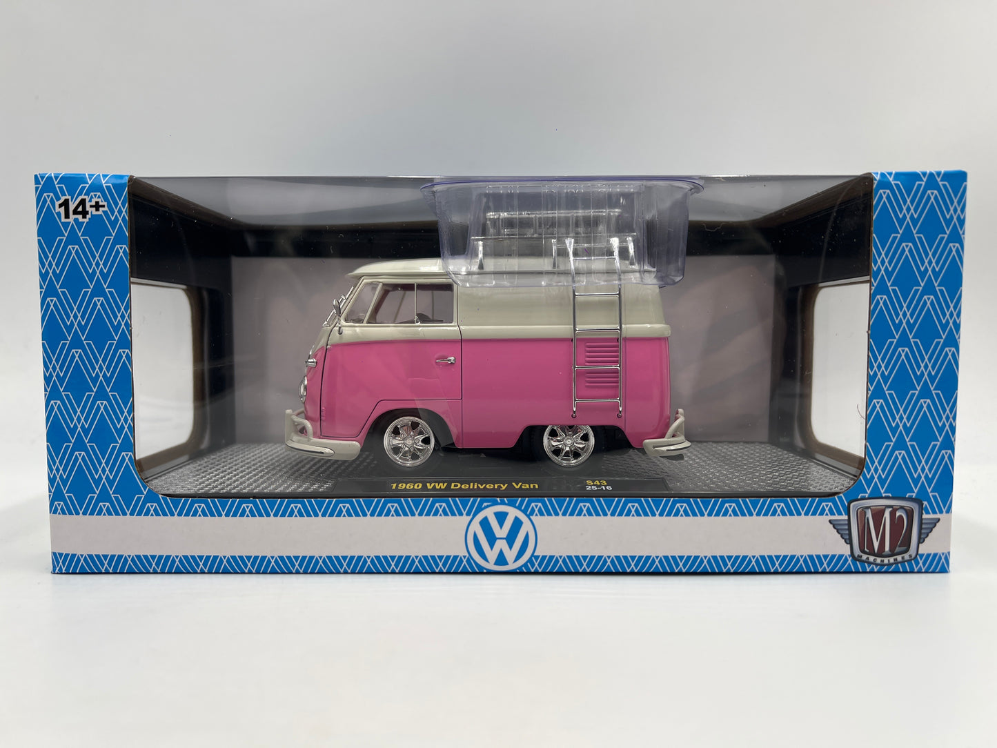 M2 Machines 1/24 1960 VW Delivery Van Pink/White S43