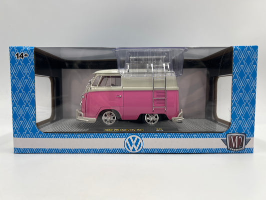 M2 Machines 1/24 1960 VW Delivery Van Pink/White S43