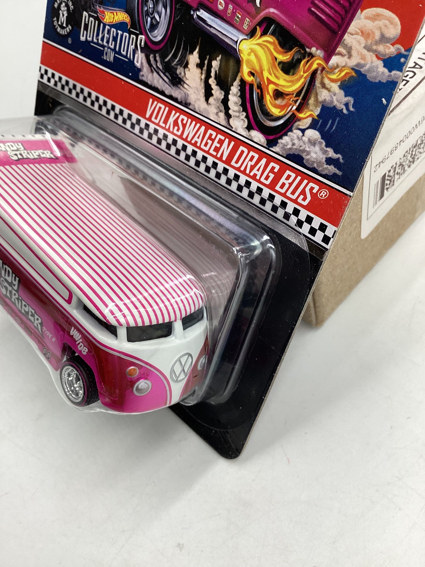 Hot wheels Redline club Volkswagen Drag Bus Candy Striper Silver Emblem 19276/20000 with protector