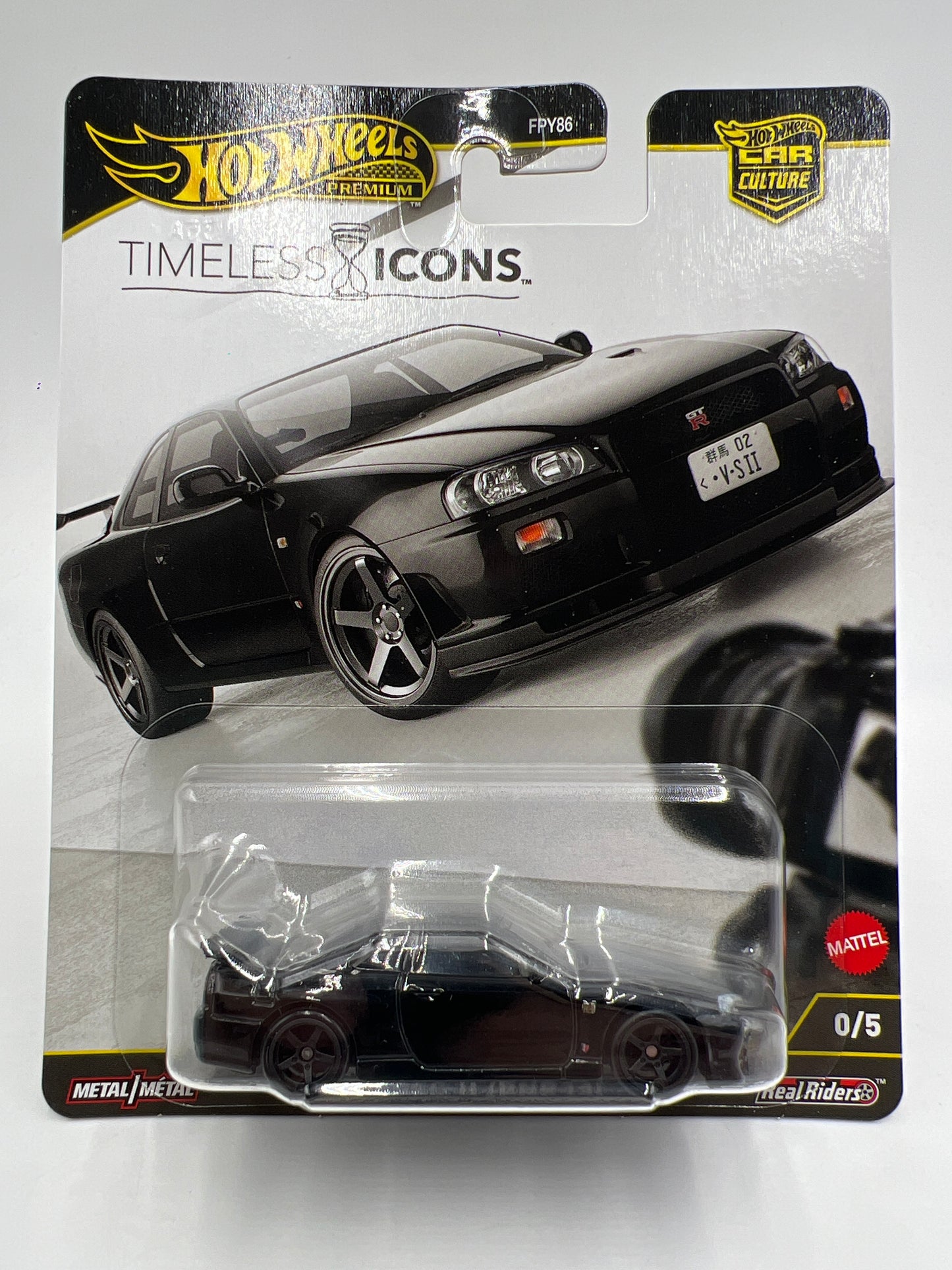 Hot Wheels Premium Car Culture Timeless Icons CHASE #0 Nissan Skyline GT-R V-Spec II BNR34 Black W/Protector
