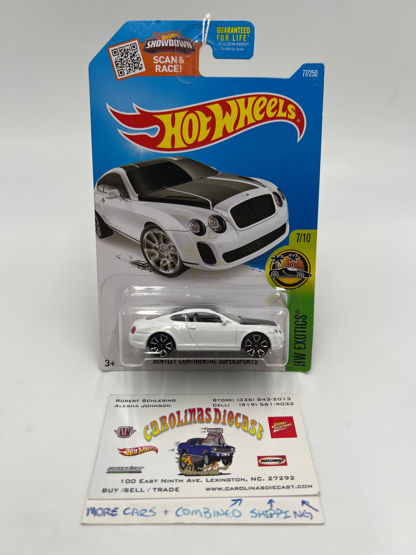 2016 Hot Wheels Exotics #77 Bentley Continental Supersports White 63B