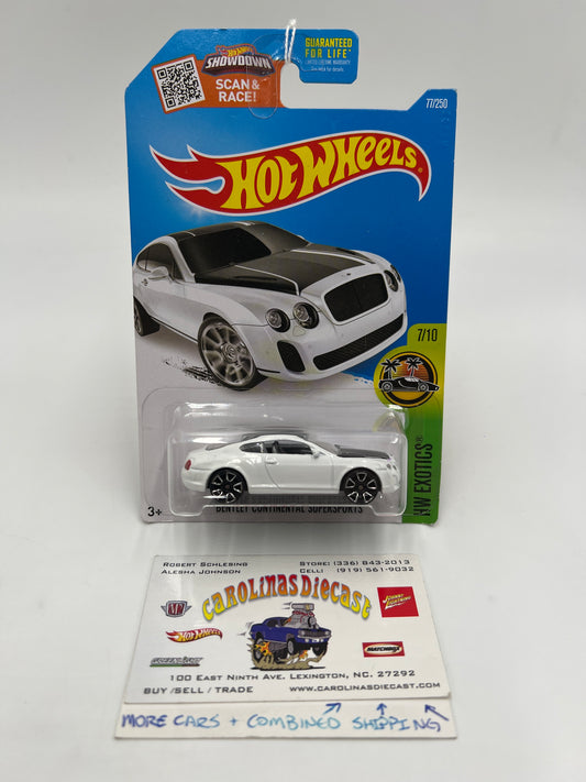 2016 Hot Wheels Exotics #77 Bentley Continental Supersports White 63B