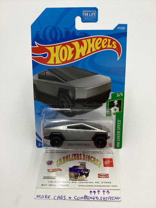2022 Hot Wheels Green Speed #177 Tesla Cybertruck with protector