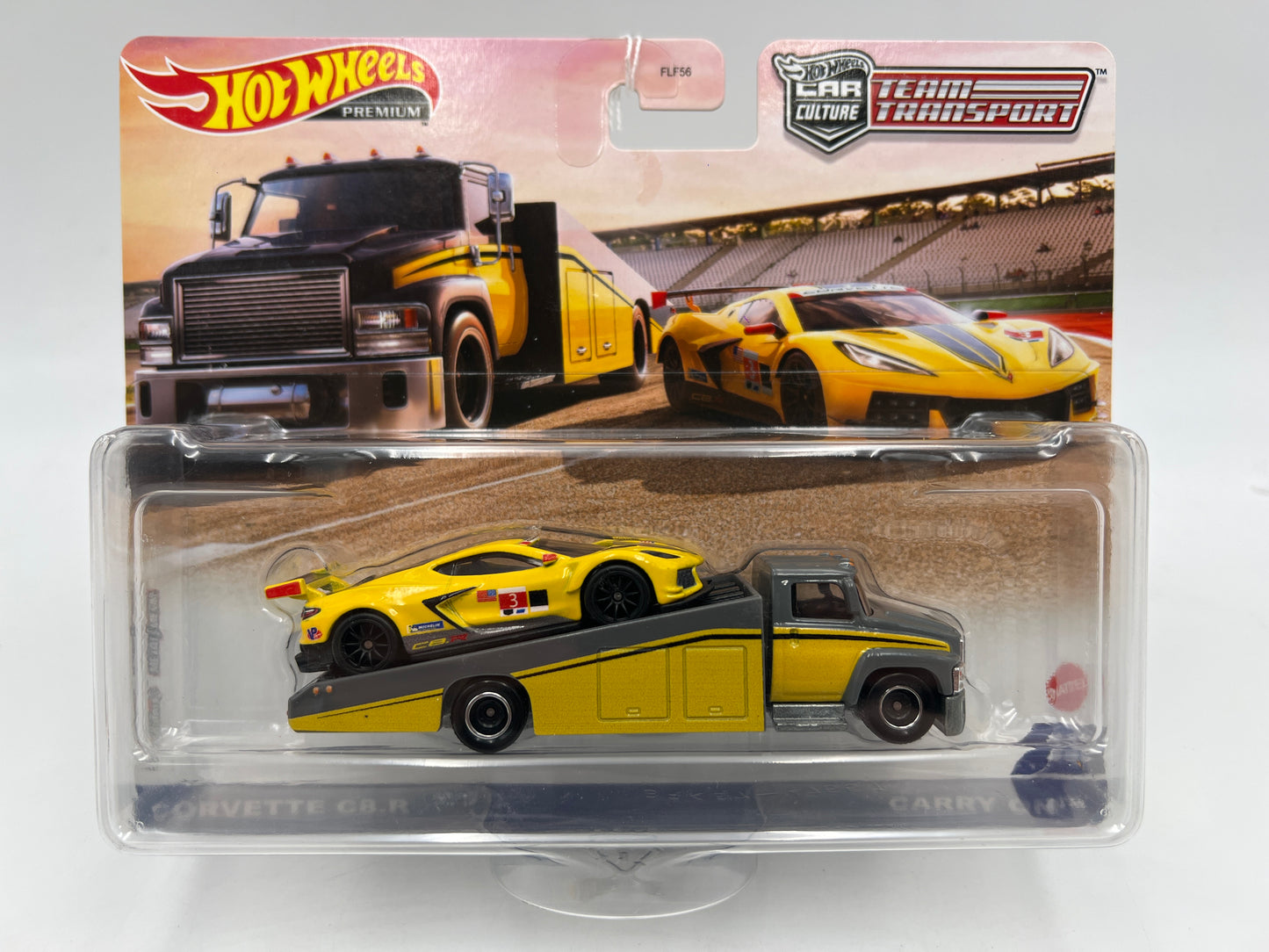 Hot Wheels Team Transport #36 Corvette C8.R & Carry On Reglue Blister