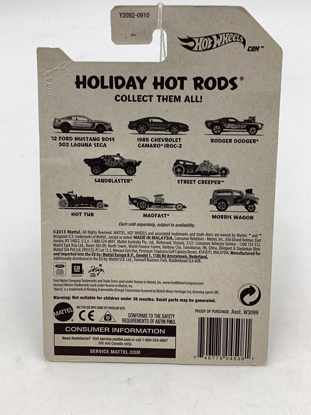 Hot Wheels 2014 Holiday Hot Rods ‘12 Ford Mustang Boss 302 Laguna Seca 155H