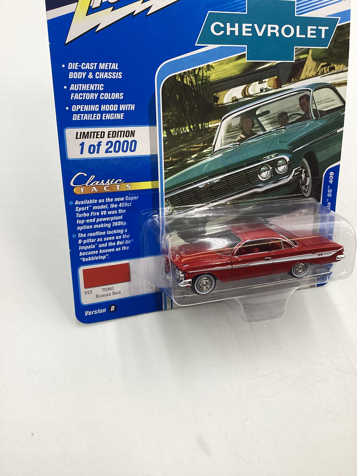 Johnny Lightning Classic Gold Collection Release 3 Version B 1961 Chevrolet Impala SS 409 Red 186F