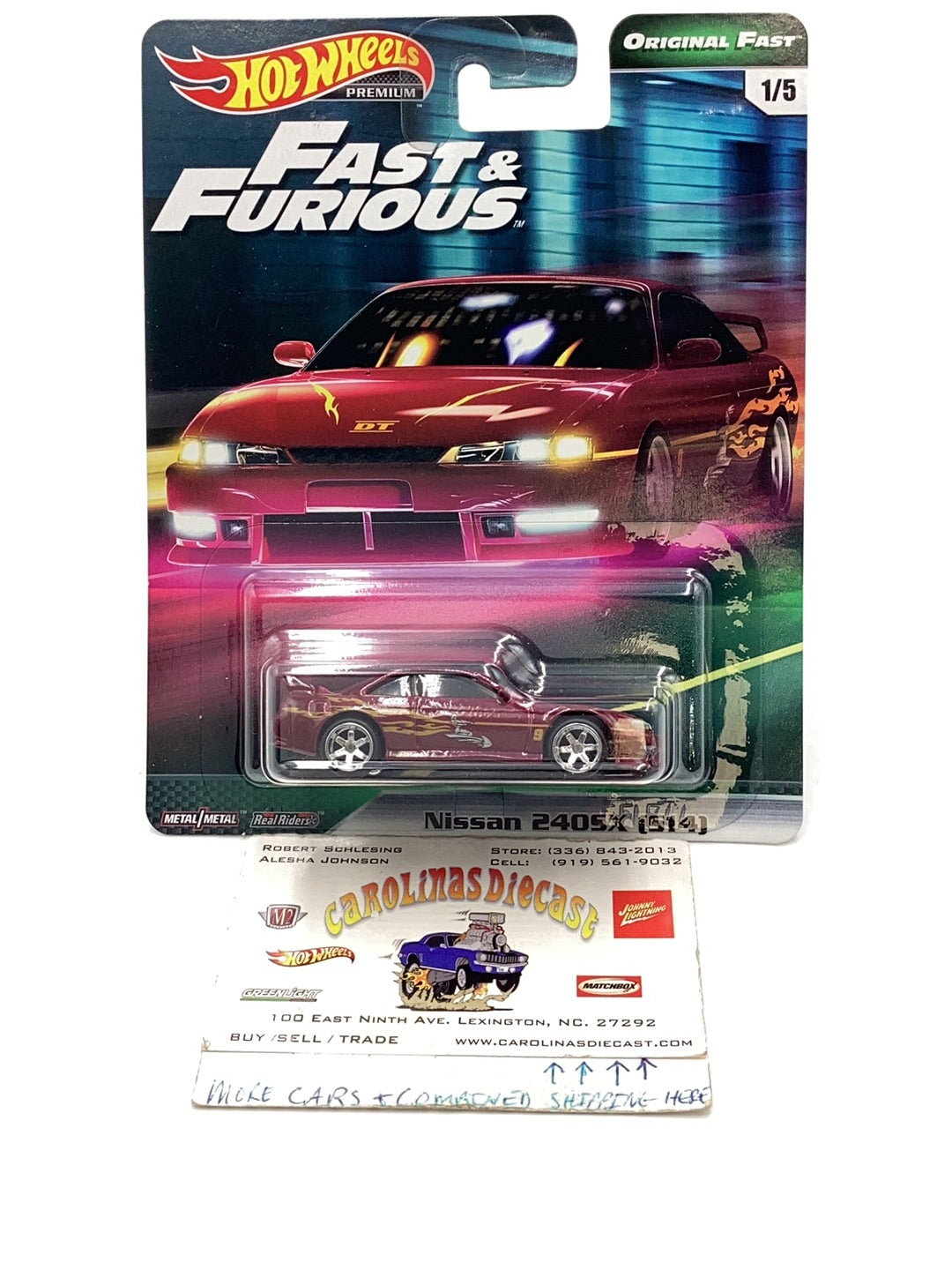 Hot wheels premium fast and furious Original Fast 1/5 Nissan 240SX (S14) with protector