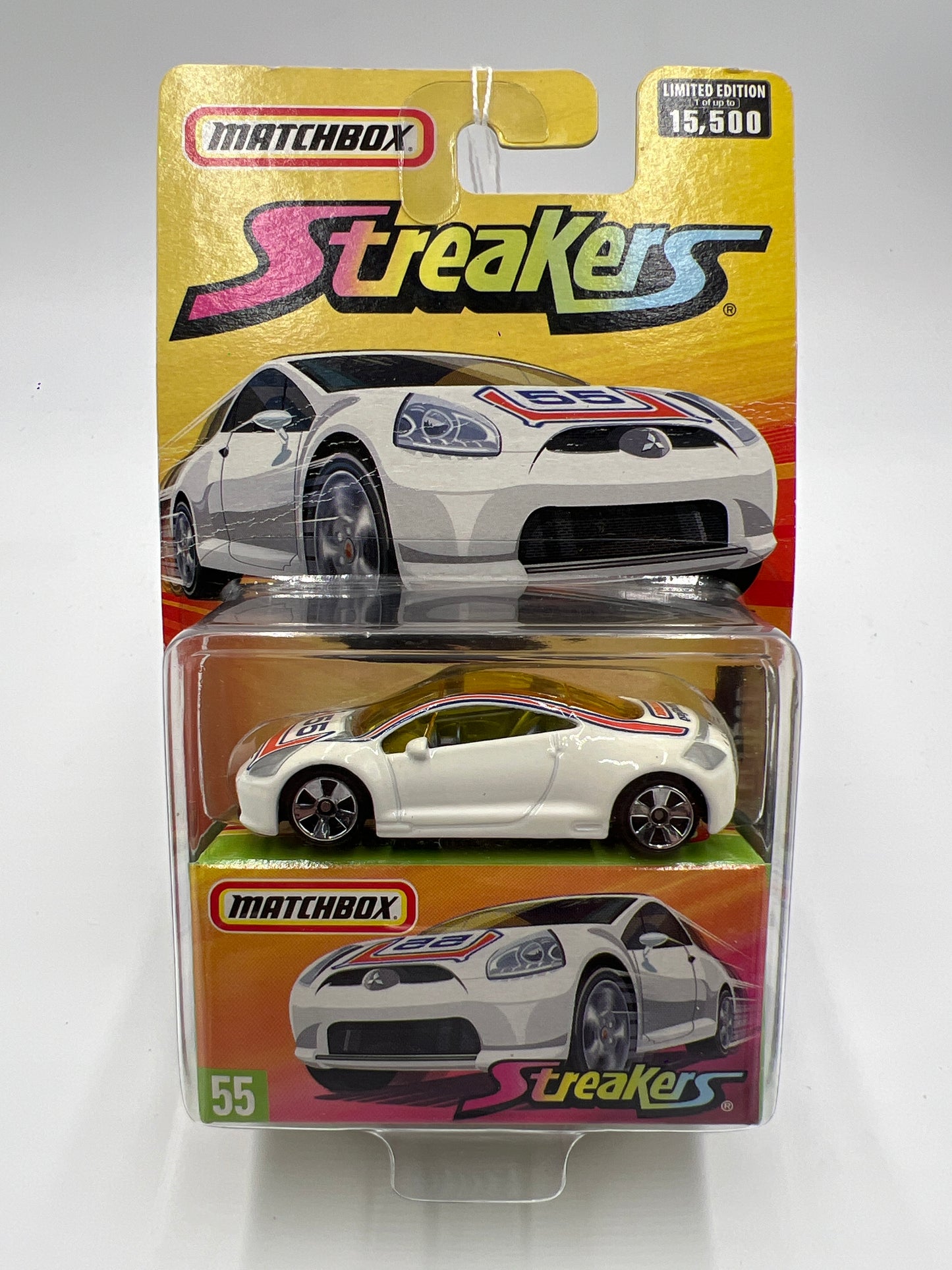 Matchbox Streakers #55 Mitsubishi Eclipse White Card Not Perfect (1) 173A