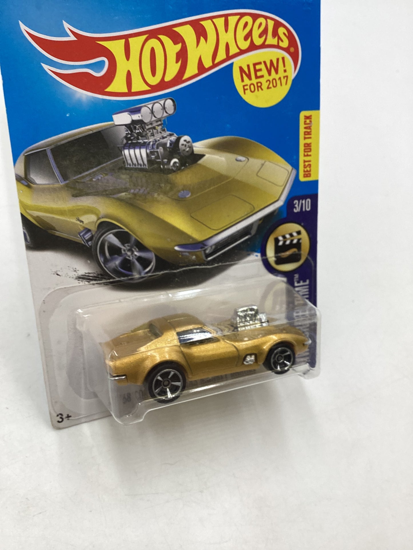 2017 Hot Wheels #99 68 Corvette Gas Monkey Garage (Small crease on left of card) 17A
