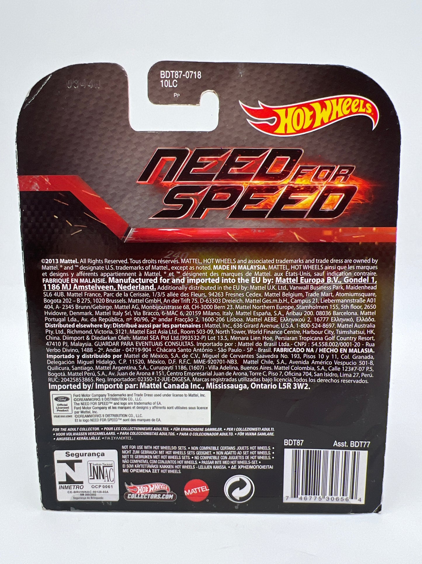 Hot Wheels Retro Entertainment Need For Speed 2014 Custom Mustang Silver W/Protector