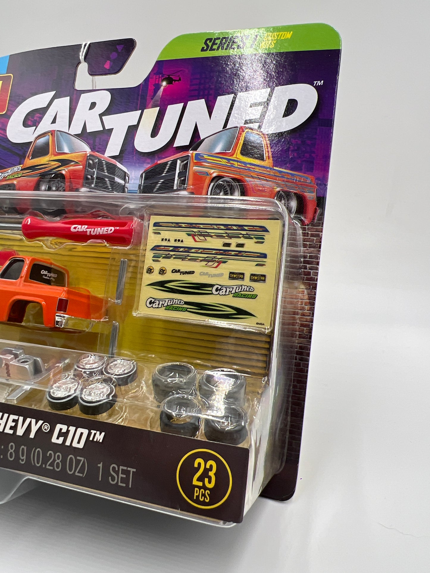 2025 Car Tuned Series 1 Custom Shop Castworks 87 Chevy C10 Orange 183i