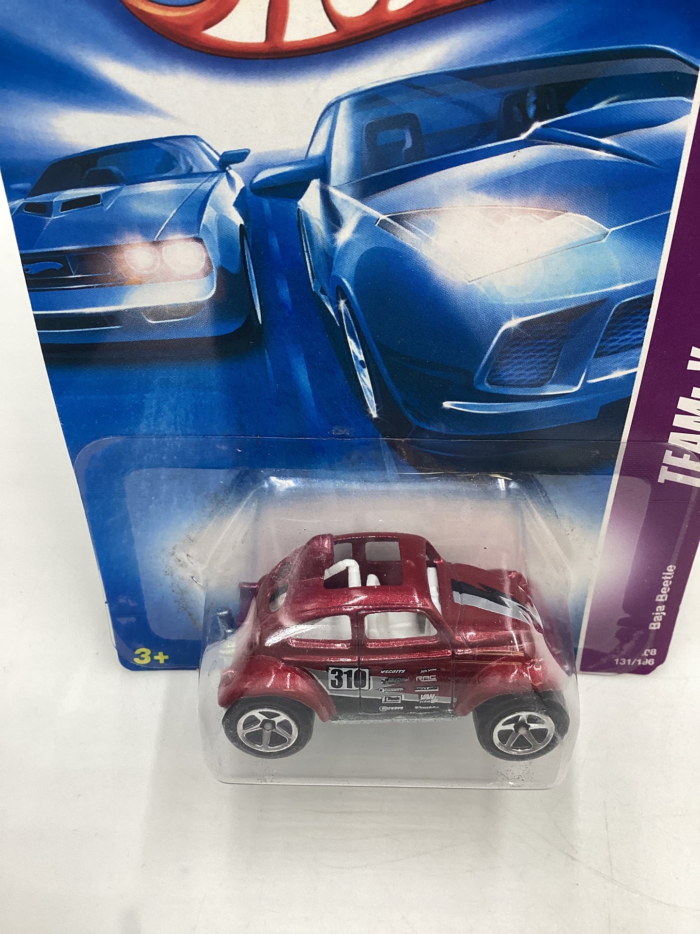 2008 Hot Wheels HW Team Volkswagen #131 Baja Beetle Red 97D