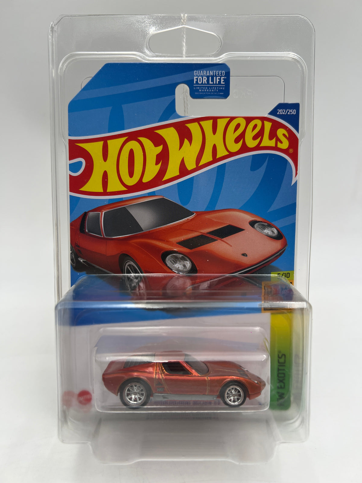 2022 Hot Wheels Super Treasure Hunt #202 71 Lamborghini Miura SV Orange W/Protector