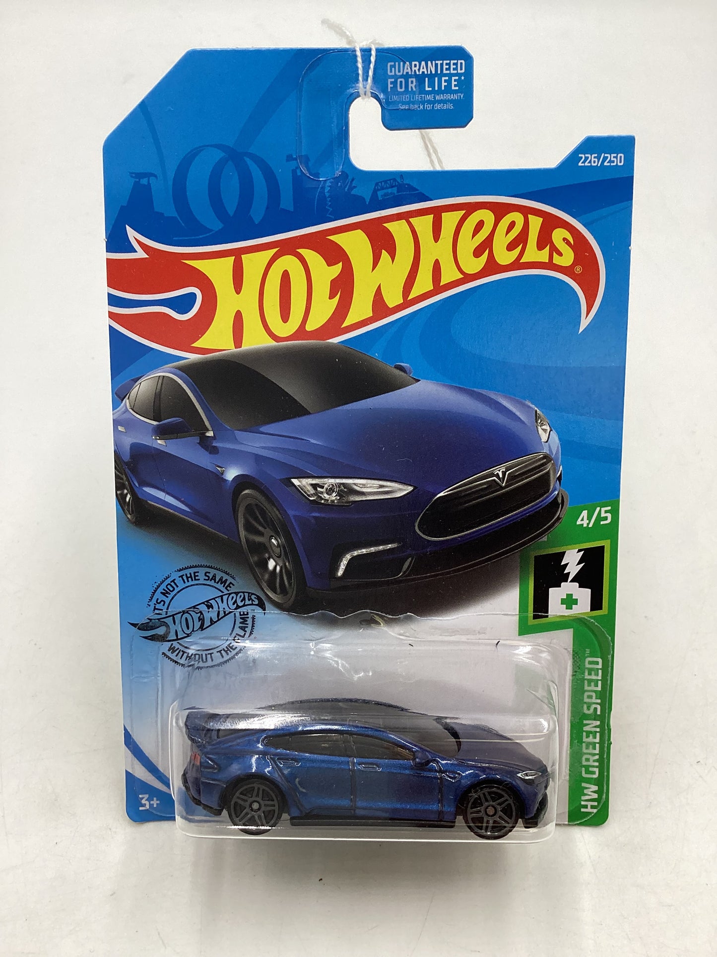 2019 Hot Wheels #226 Blue Tesla Model S 102C