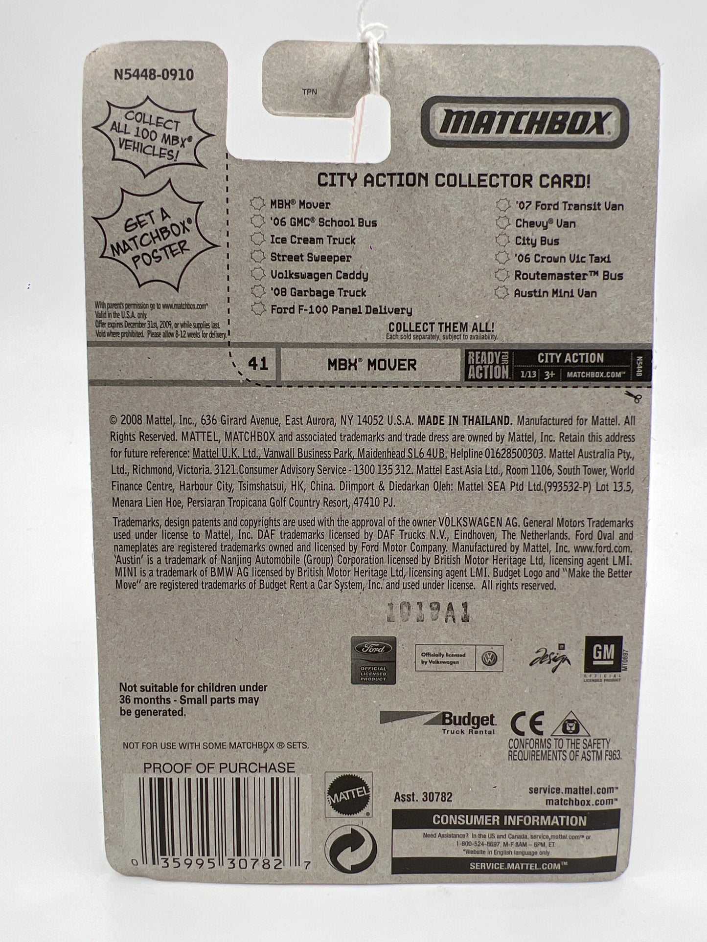 Matchbox #41 City Action MBX Mover Budget White 206E