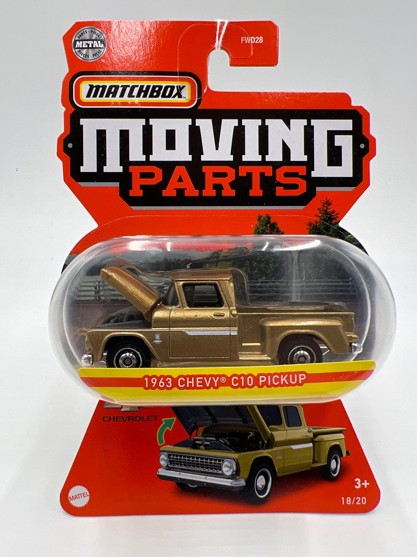 Matchbox Moving Parts #18 1963 Chevy C10 Pickup Gold 164D