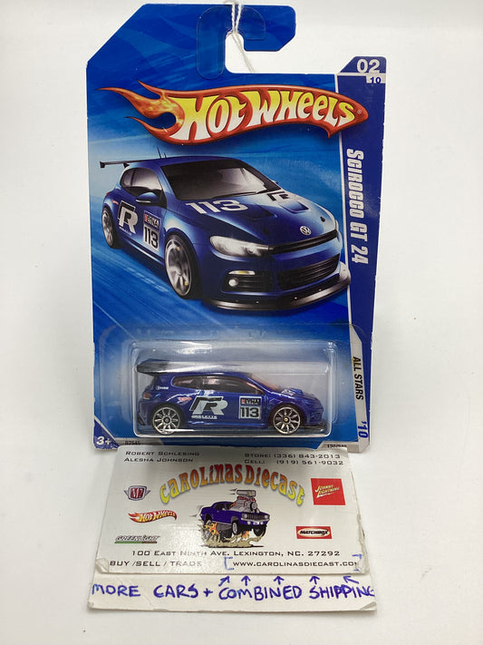 2010 Hot Wheels #120 Scirocco GT 24 Blue Pink Window (SR)