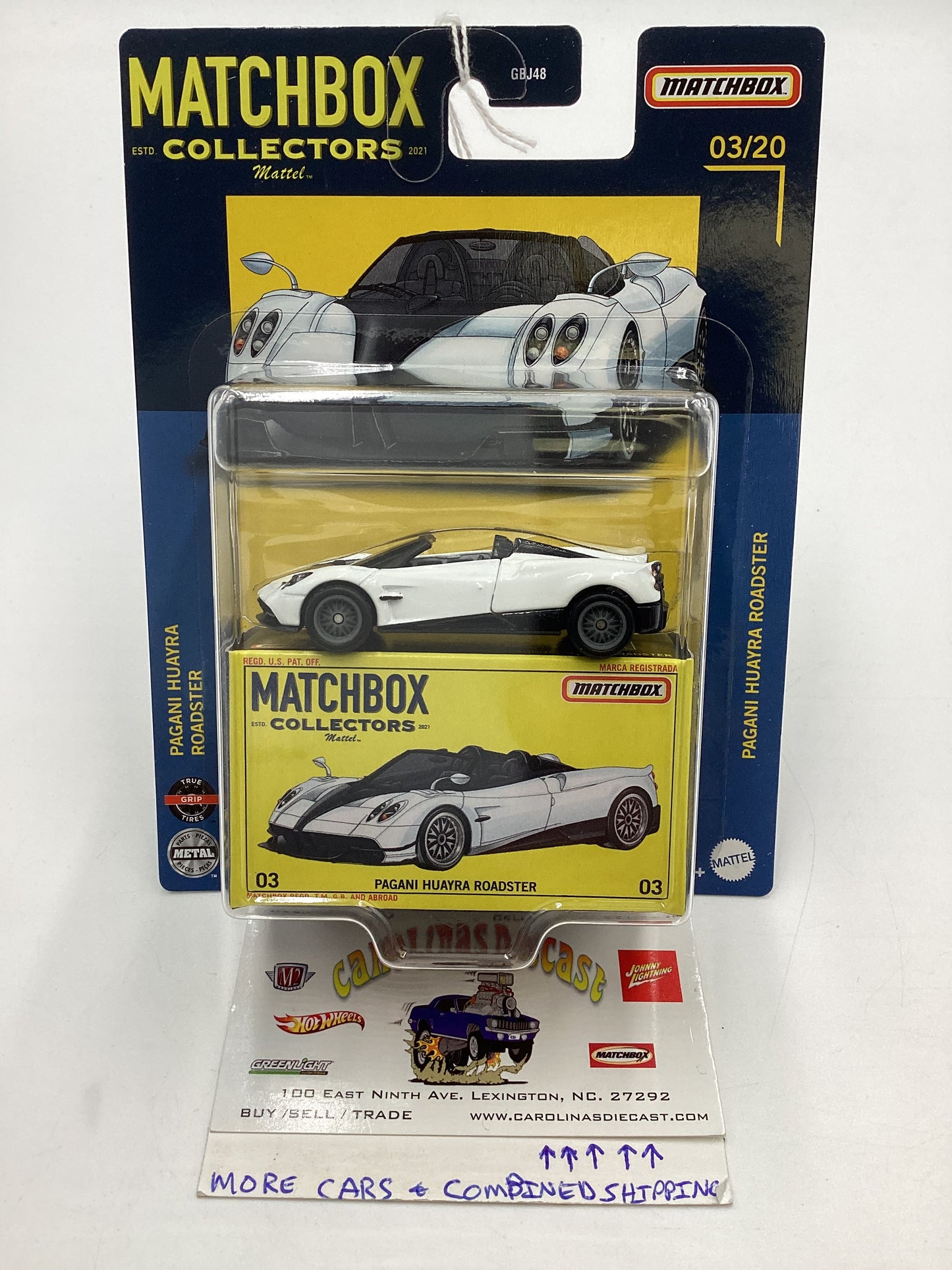 Matchbox Collectors #3 Pagani Huayra Roadsters White 172J