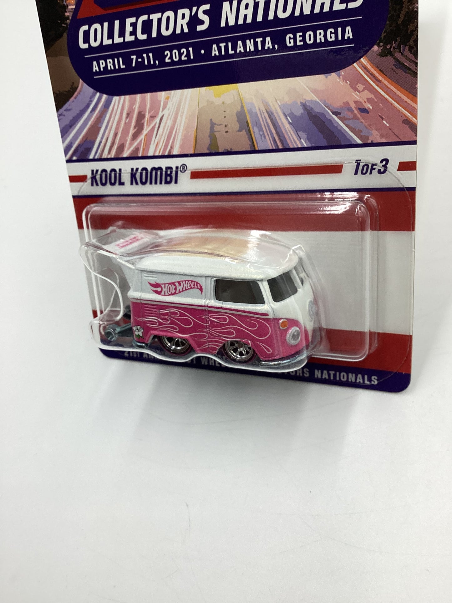 2021 Hot Wheels 21st Annual Collectors Nationals  #3354/5500 Kool Kombi Pink/White W/Protector
