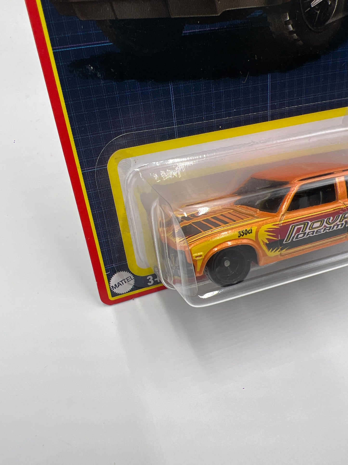 Matchbox Retro Series 1979 Chevy Nova Orange Wheel Swap Custom On Card W/Protector SR