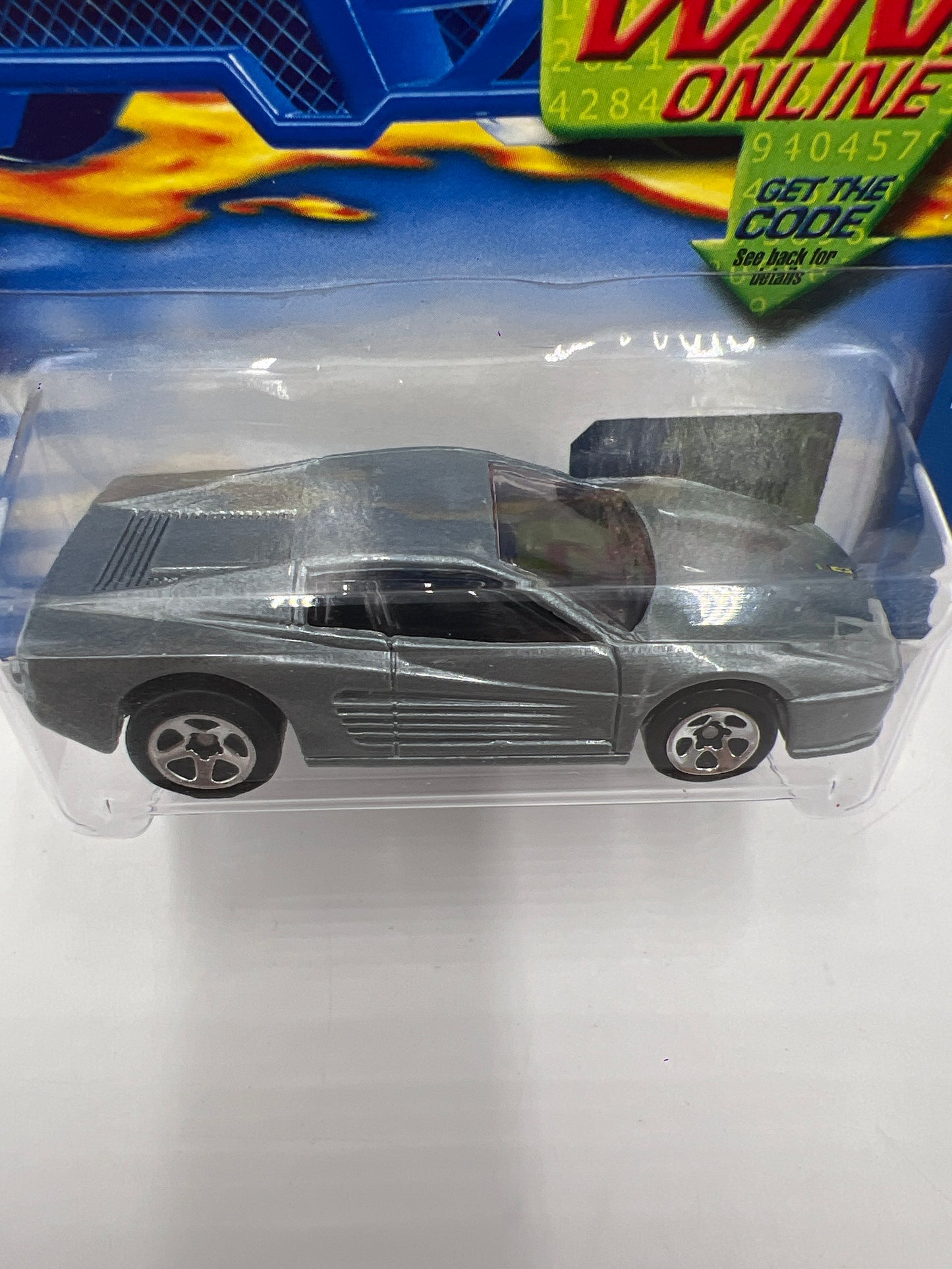 2002 Hot Wheels #162 Ferrari F512M Gray *VHTF Pink Window Variation* W/Protector