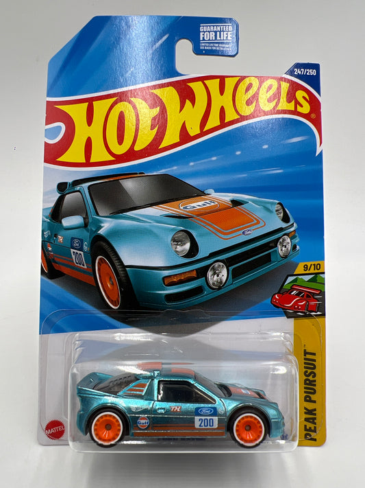 2025 Hot Wheels Super Treasure Hunt #247 Ford RS200 Gulf Blue W/Protector